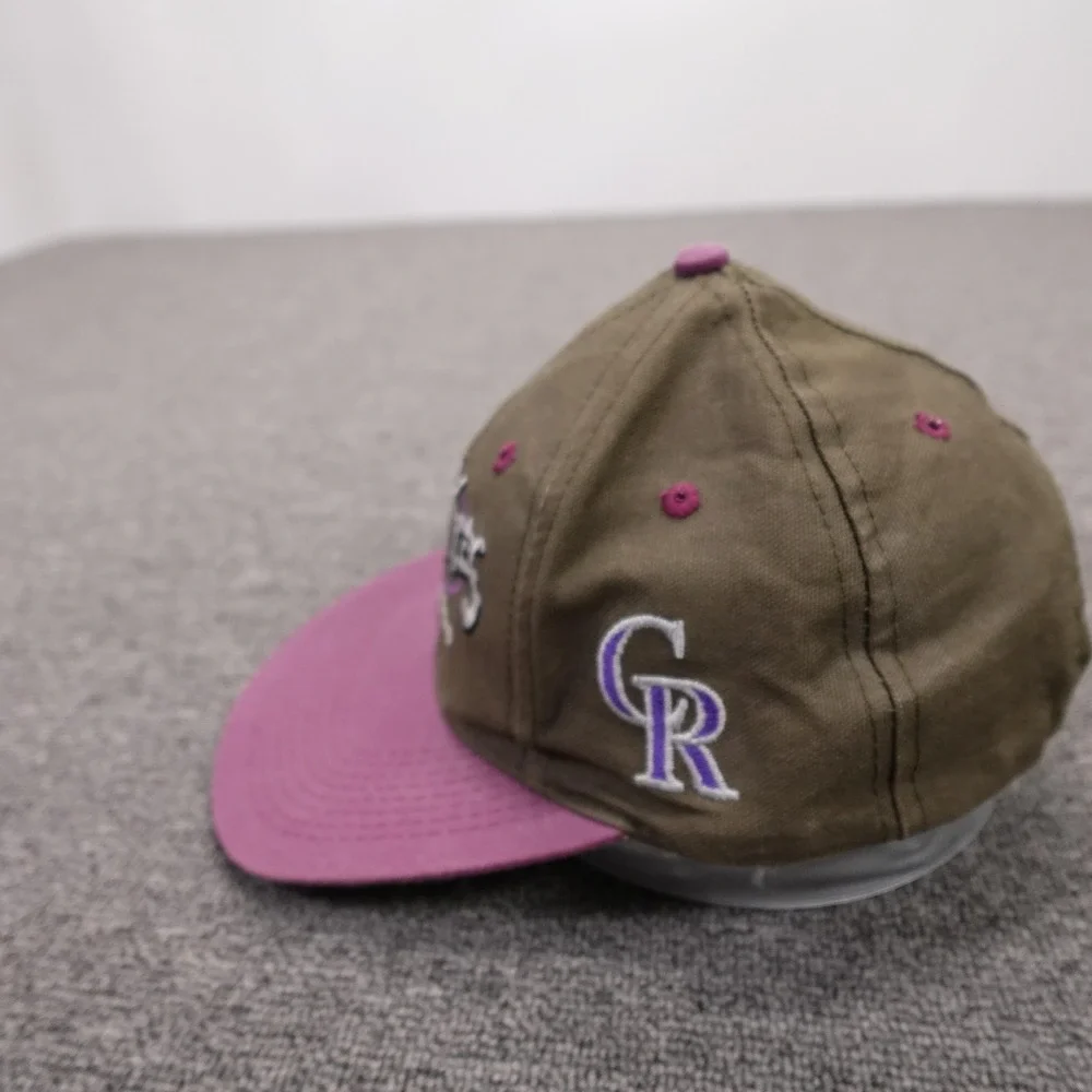 Vintage Colorado Rockies Hat Cap Snap Back One Size Purple MLB Baseball Logo 7